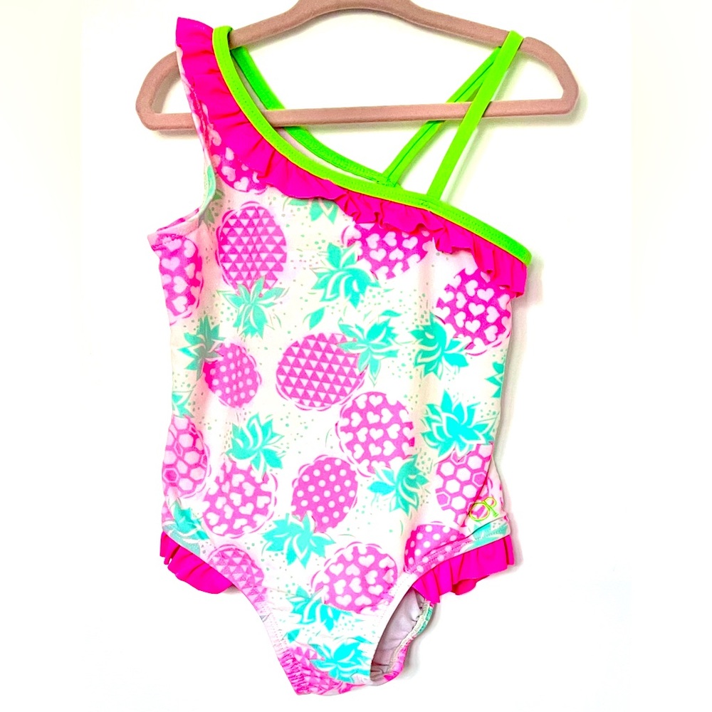 4T OP Pineapple Swimsuit One-piece Cold-shoulder
